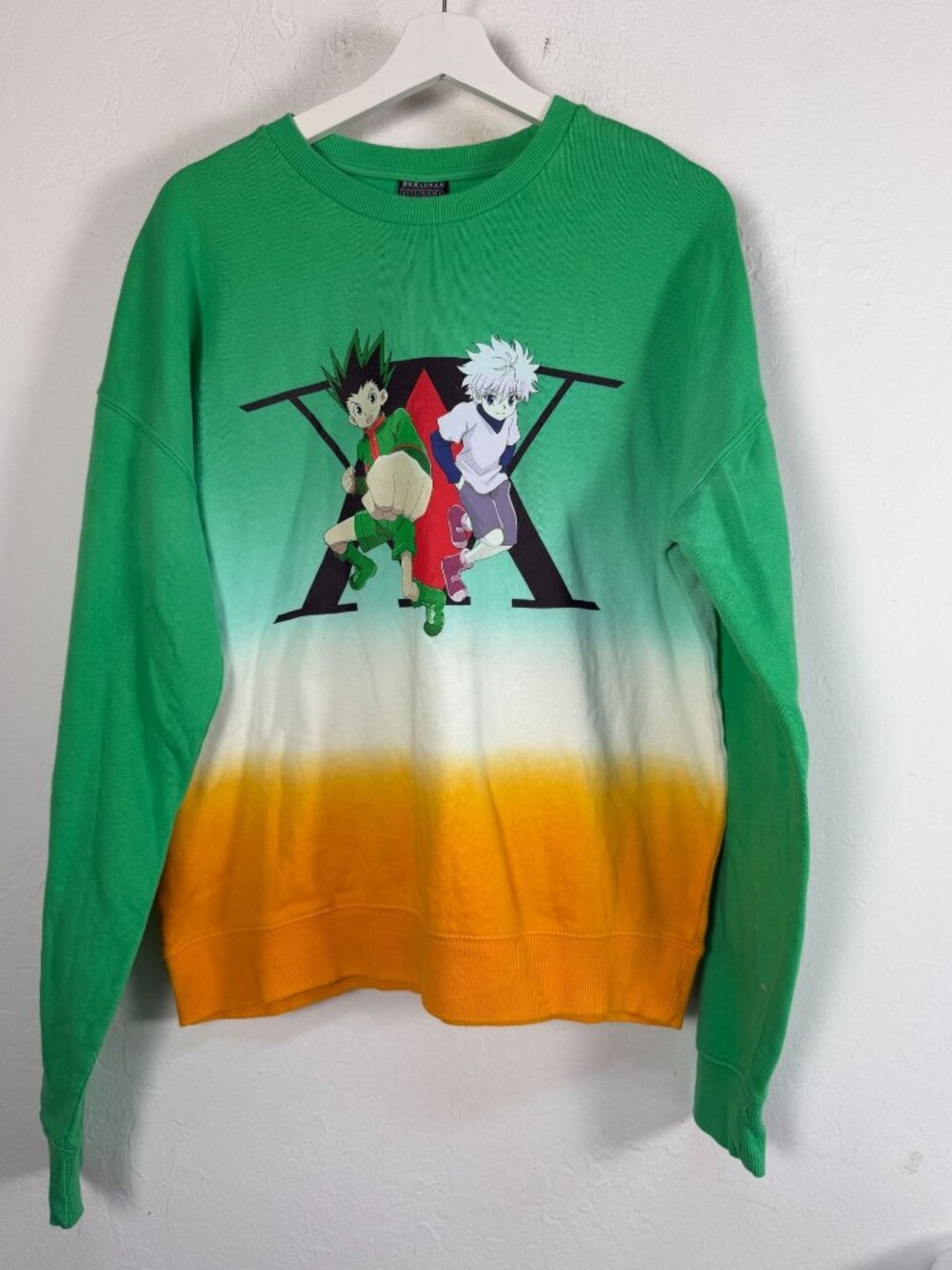 Hunter x Hunter Sweatshirt Gon Killua Dip Dye Ombre Anime Crewneck Medium New